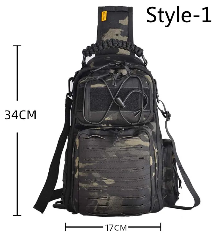 Bolso de pecho multifunción para hombre, bolsa de hombro de gran capacidad, impermeable, bandolera con carga USB 1050D - imagen 2