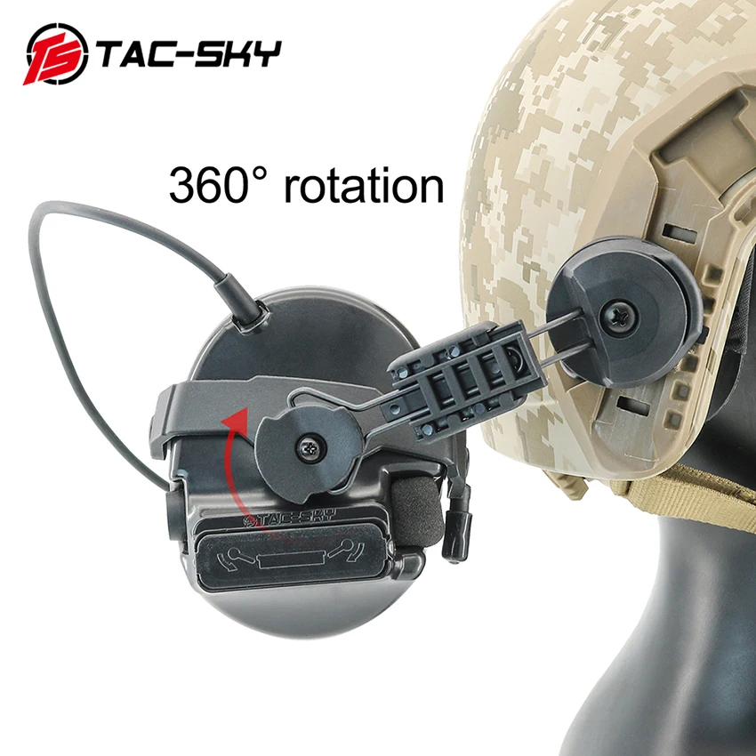 TS TAC-SKY casco táctico ARC Rail adaptador soporte versión COMTA III cancelación de ruido captación Airsoft auriculares C3 - imagen 5