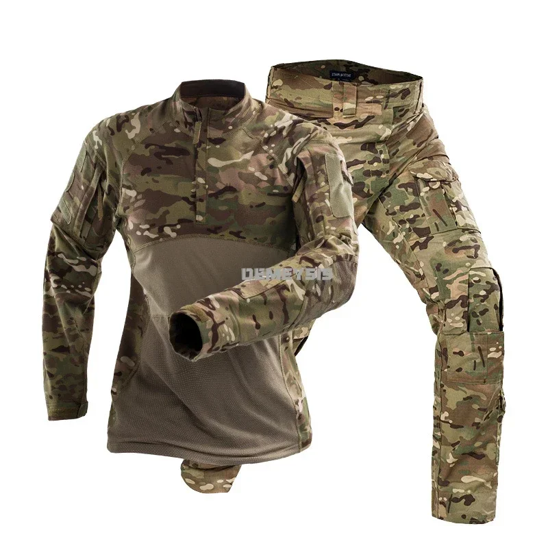 Uniforme de combate táctico, conjunto de camisa + pantalones BDU, caza al aire libre, Paintball, Airsoft, traje de juego Cs, ropa - imagen 3