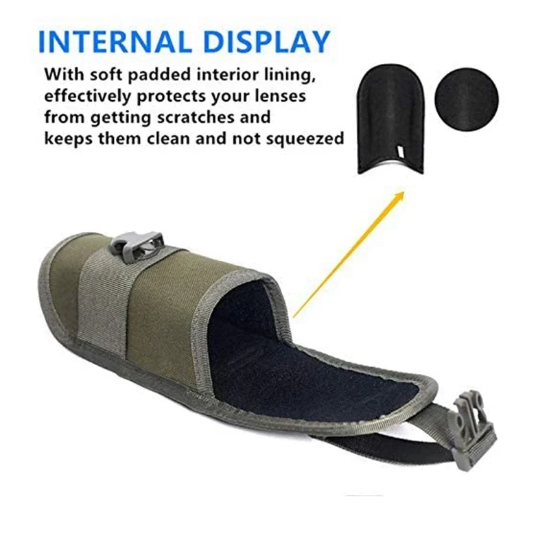 Bolsa para gafas MOLLE, bolsa táctica duradera para exteriores, estuche para gafas de sol, bolsa para linterna con hebilla - imagen 3