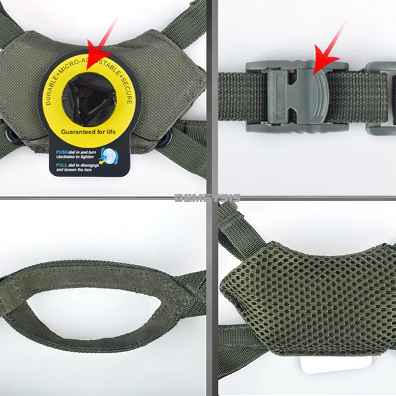 Almohadilla de espuma viscoelástica para cascos tácticos, sistema de suspensión de ajuste rápido, correa de barbilla con cordón para equipo Wendy FAST Airsoft - imagen 5