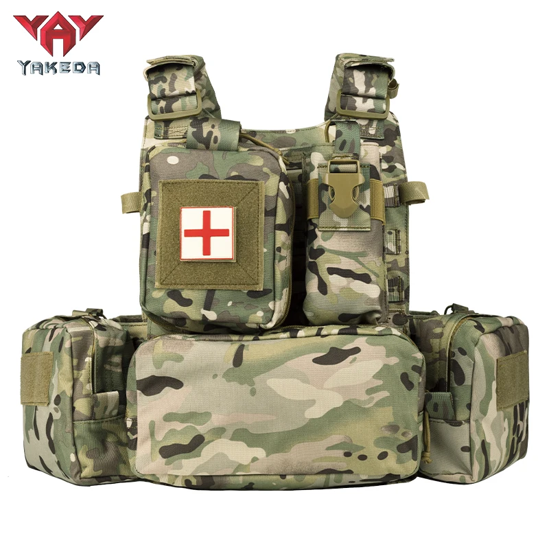 YAKEDA-Chaleco táctico de protección completa para entrenamiento al aire libre, Camiseta de tirantes protectora CS, chaleco de caza multifuncional con tablero enchufable - imagen 5