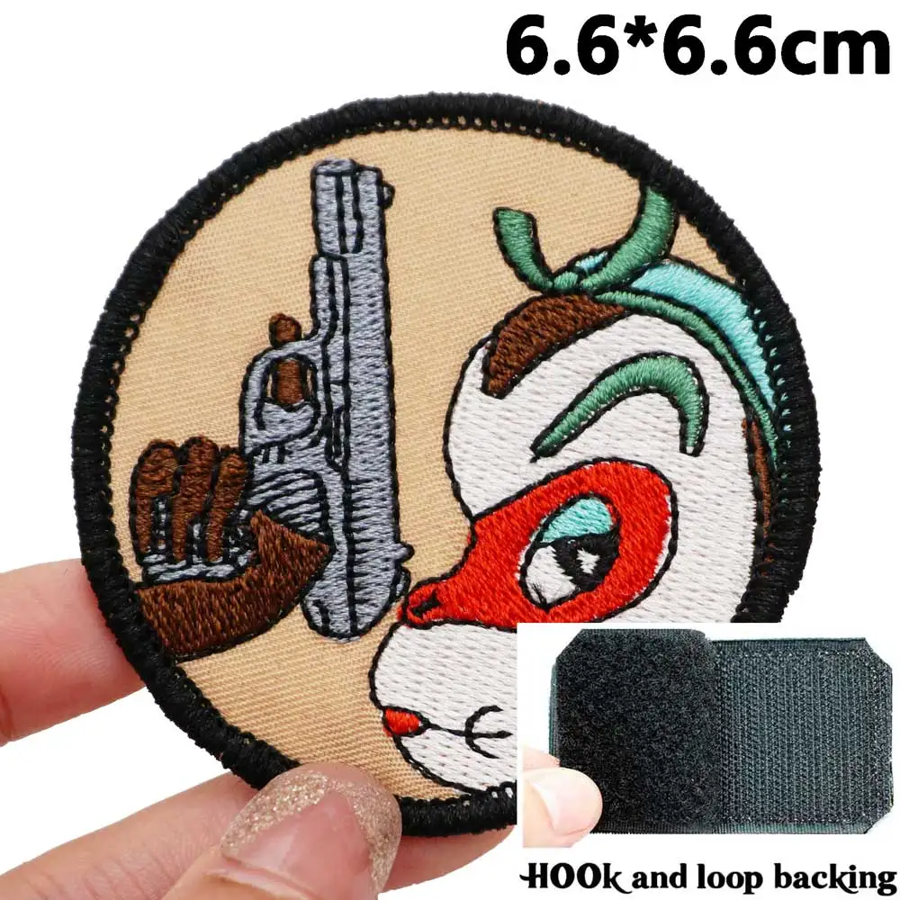Parches bordados SUNWUKONG redondos de tentáculo de reacción rápida, apliques de etiqueta de costura, banda de motorista punk, insignias de ropa de Rock con gancho - imagen 2