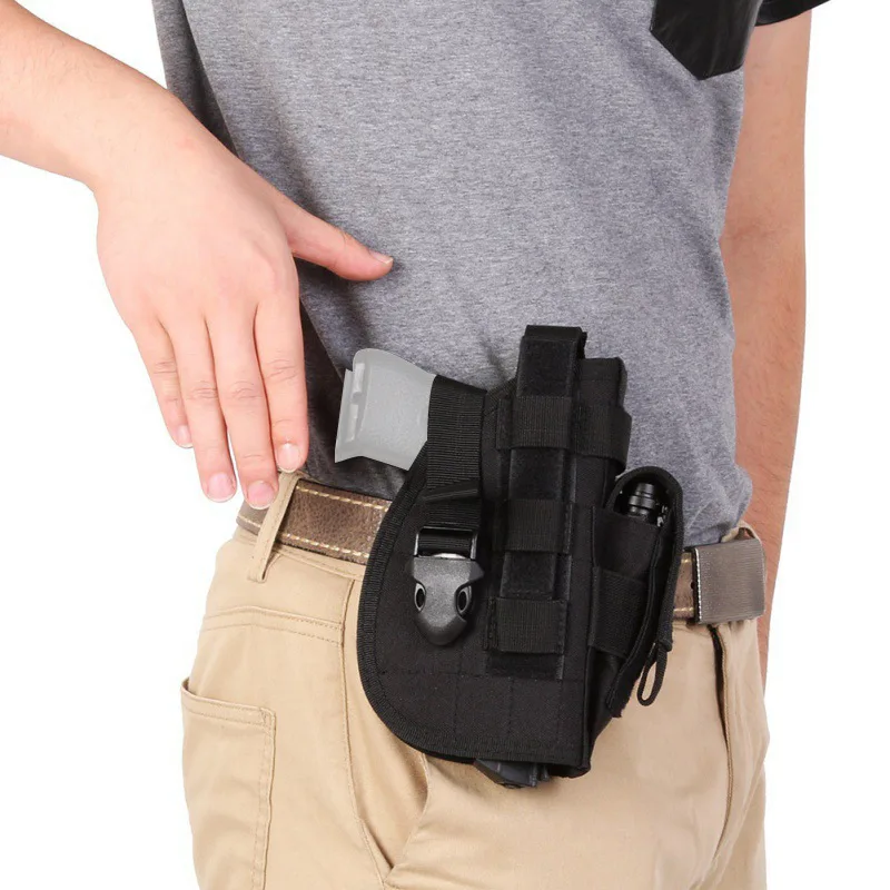 Funda Universal para pistola táctica de mano derecha, cinturón de caza, bolsa para pistola 92F Glock 17 18 19, todas las pistolas - imagen 3
