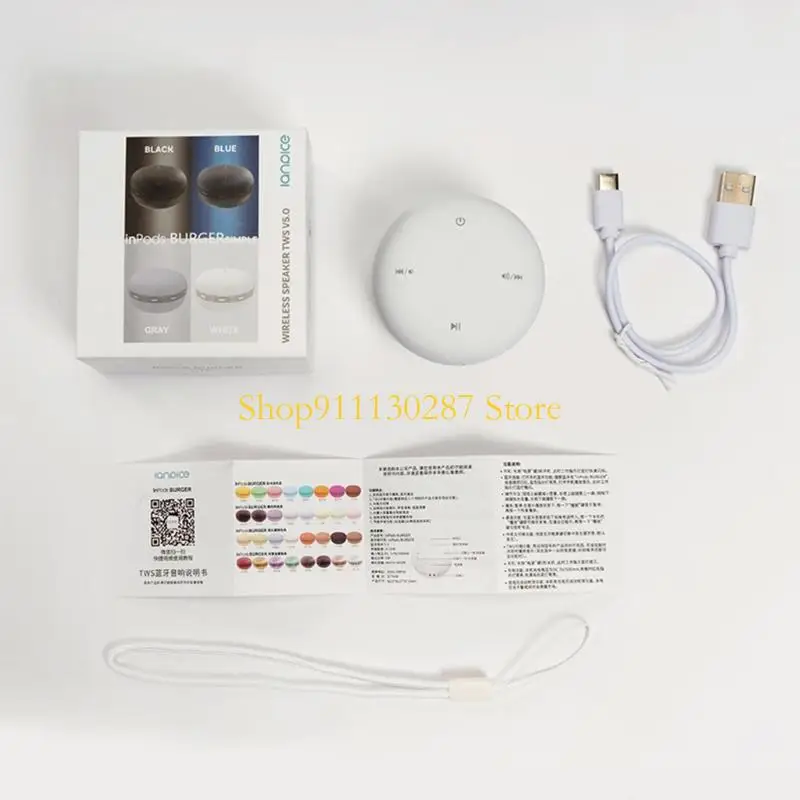 J1HC Mini altavoz portátil Hamburger 5,0 compatible con 4 horas negro azul verde Mini altavoz pequeño - imagen 2