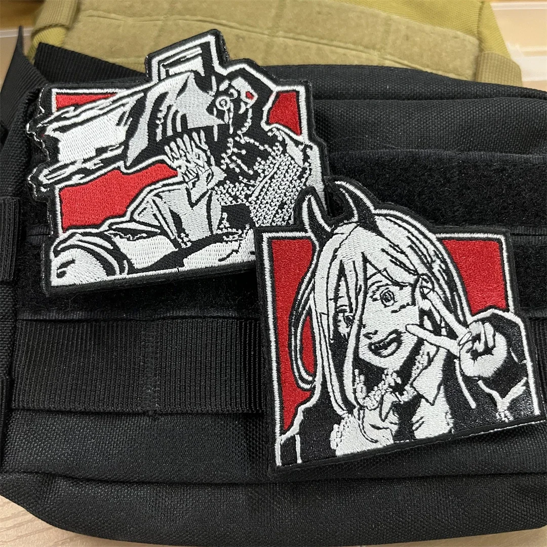 Parche Chainsaw Man Power Hayakawa bordado con Velcro para mochila - imagen 4