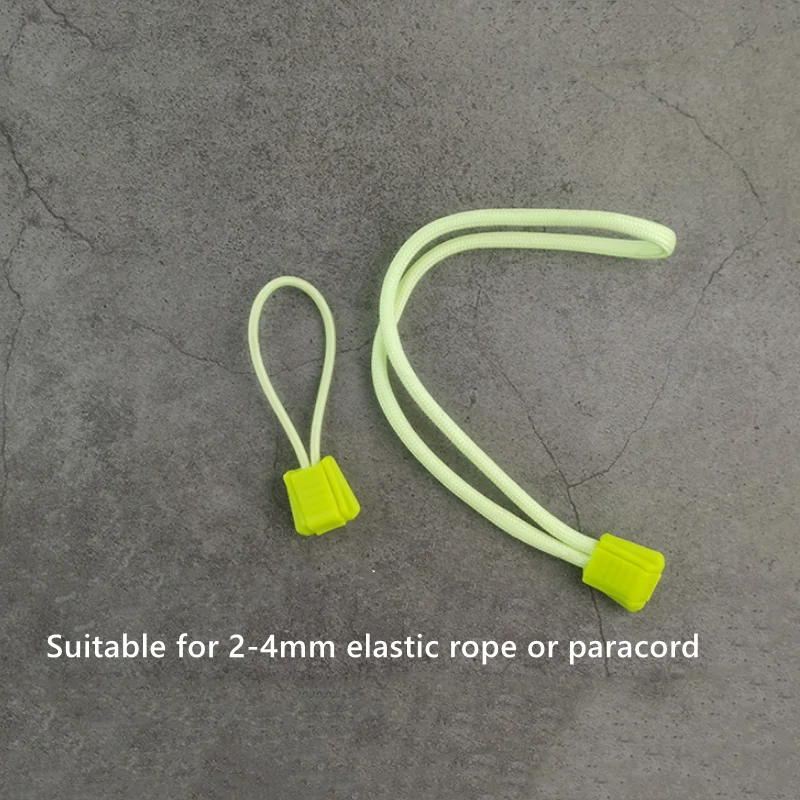 Cerraduras de cordón de Paracord antideslizantes, Clip trasero luminoso para tapón de 2-4mm, cierre de extremo, bolsa Universal, cordones, ropa, hebilla de seguridad DIY - imagen 3
