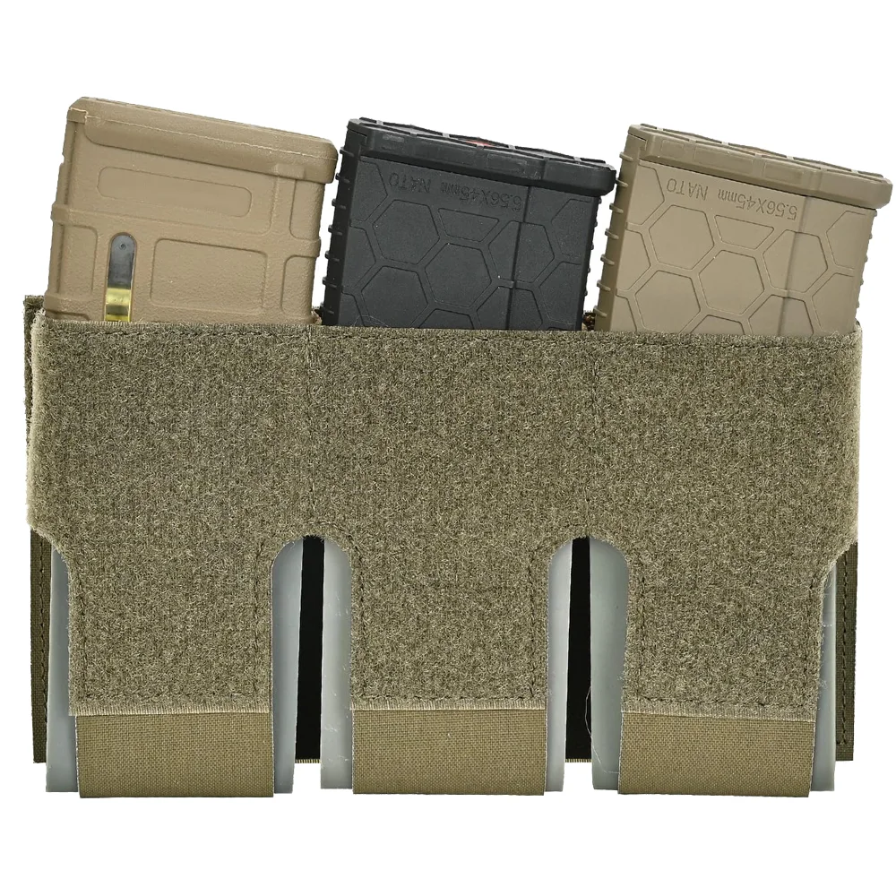 Bolsa para revistas KTS Triple 556, Clips integrados, recuperación rápida M14 M16 AR15 MAG, Rifle con solapa frontal, portador de placa FCSK, chaleco de caza - imagen 2