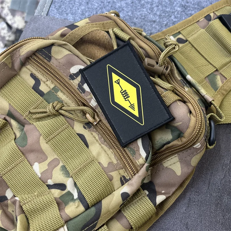 Parche táctico "Ham Radio" para ropa, insignia de moral, parche para brazalete impreso con gancho, pegatinas para mochila