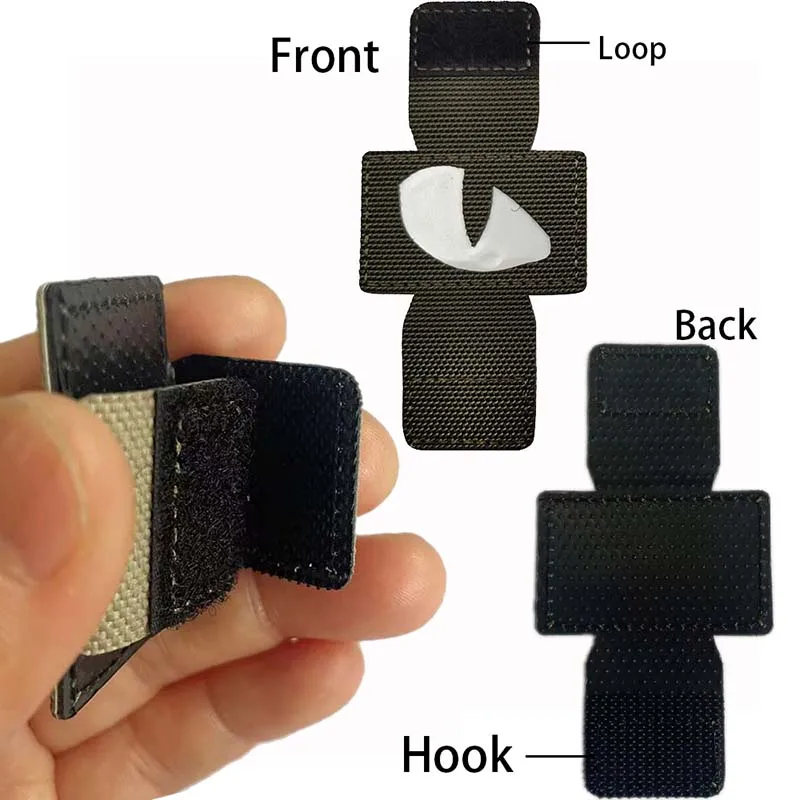 Insignias de ojos de diablo de gato, pegatina para ropa que brilla en la oscuridad, apliques de Combat Ranger, equipo táctico, parche de gancho y bucle que brilla en la oscuridad - imagen 4