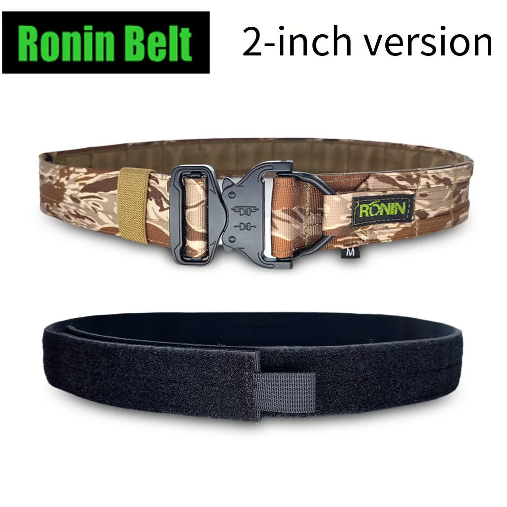 Cinturón táctico de plataforma MOLLE estilo Ronin - Cinturón de combate MOLLE de doble capa de 2 pulgadas con hebilla fundida a presión de alta resistencia de liberación rápida - imagen 4