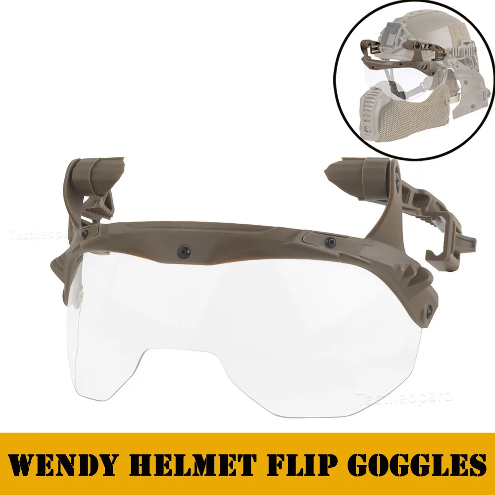 Casco táctico Wendy, gafas abatibles, función protectora, accesorios para casco, caza, entrenamiento Airsoft, equipo de Cosplay