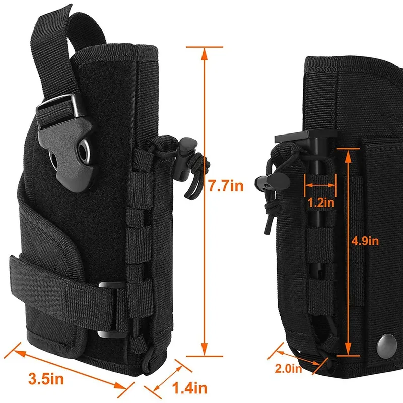 Funda para pistola Molle, cinturón Modular, bolsa Molle para pistola con soporte Mag para mano derecha M9 1911 Glock 17, accesorio para bolsa táctica - imagen 2