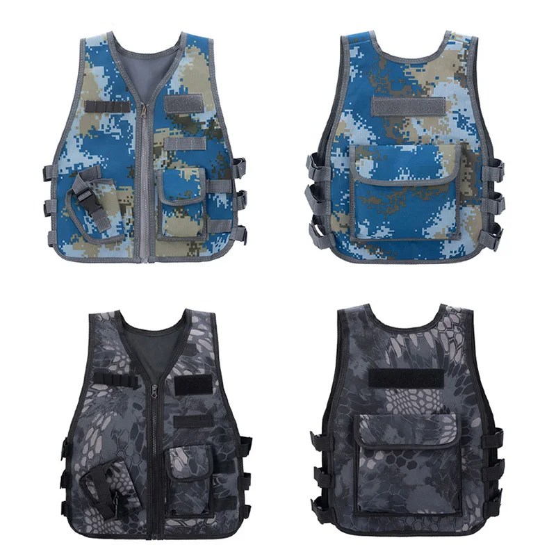 Chaleco táctico para niños, chaqueta de juego CS Airsoft de caza de camuflaje, chalecos de combate de entrenamiento militar, chaleco de francotirador Cosplay - imagen 3
