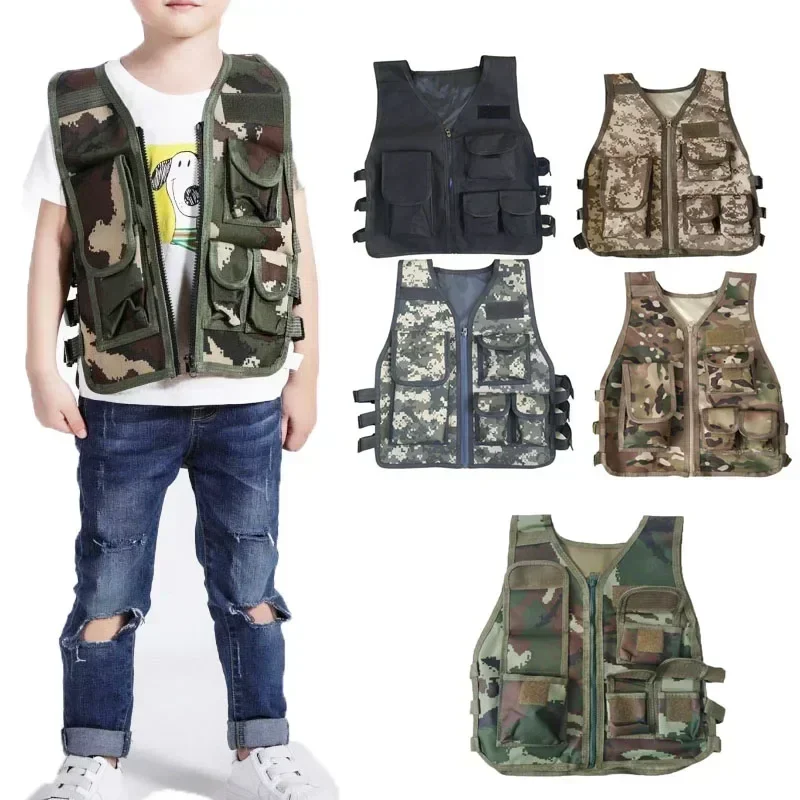 Chaleco táctico militar para caza y francotirador, uniforme de camuflaje para caza, ropa de senderismo en la jungla, chaleco de juego CS para niños - imagen 2