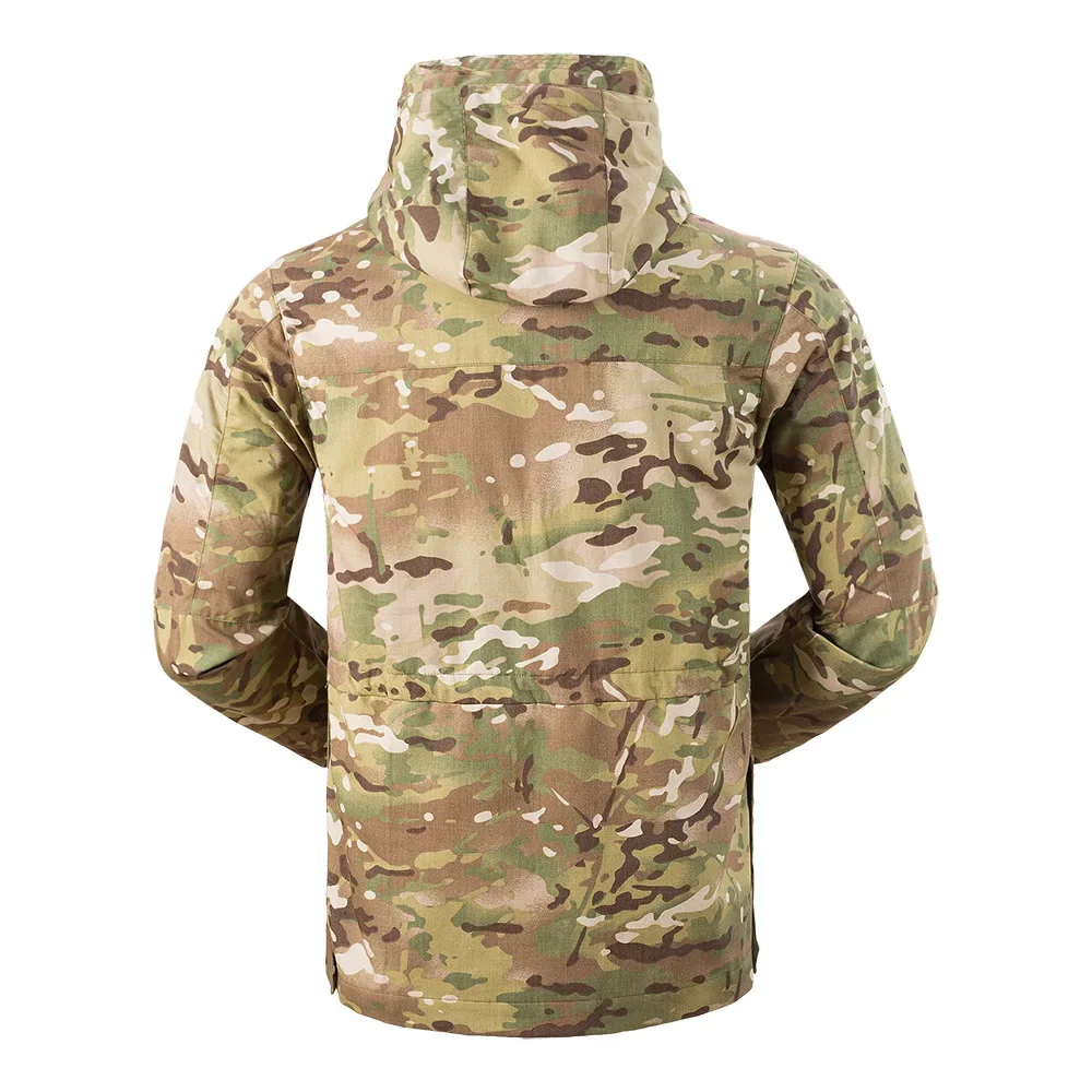 OEMM65 gabardina táctica camuflaje chaqueta caqui con capucha americana entrenamiento al aire libre con múltiples bolsillos - imagen 4