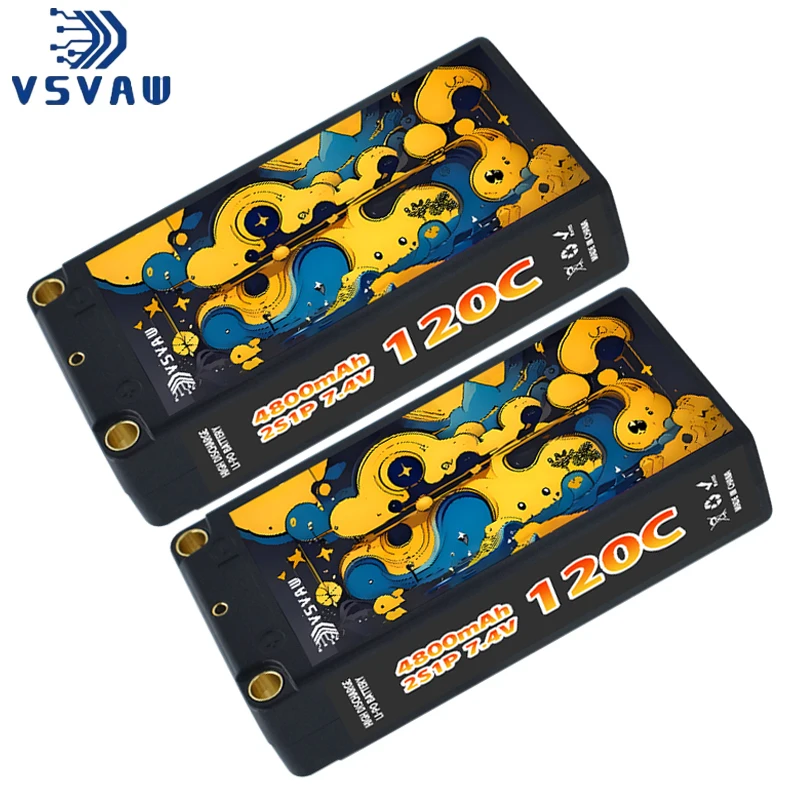 Batería Lipo VSVAW 2S 4800mAh para coche de control remoto 7,4V 120C, con enchufe XT60, utilizada para el modelo de control remoto de carreras FPV