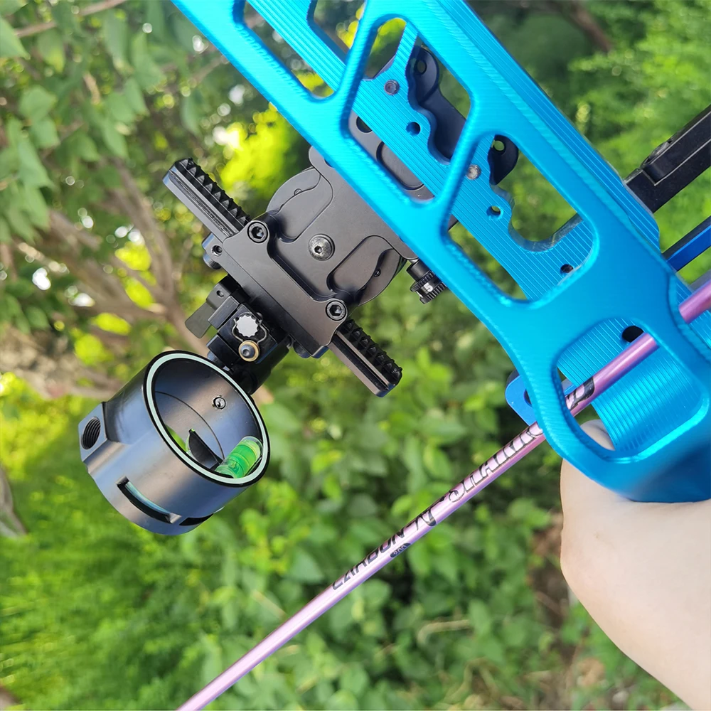 Mira de arco compuesto de 1pin, lente 4/6/8X para caza, fibra óptica de 0,019 pulgadas, mira de tiro con arco ajustable, objetivo de caza para tiro al aire libre - imagen 5