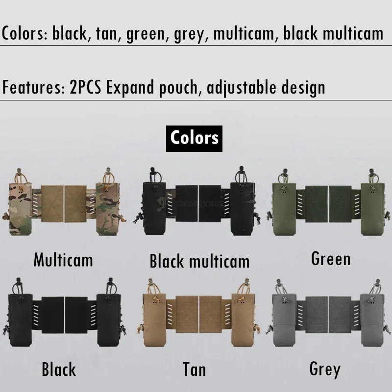 Chaleco táctico, bolsa de Radio, aparejo de pecho, bolsas laterales, soporte para Walkie Talkie, chaleco de caza para tiro al aire libre, paquete lateral de expansión - imagen 2