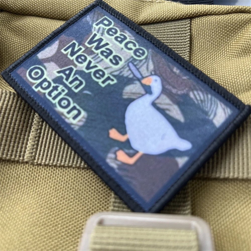 La Paz nunca fue una opción, parches de pato, insignia de moral táctica, pegatina de impresión de gancho y bucle, mochila - imagen 4