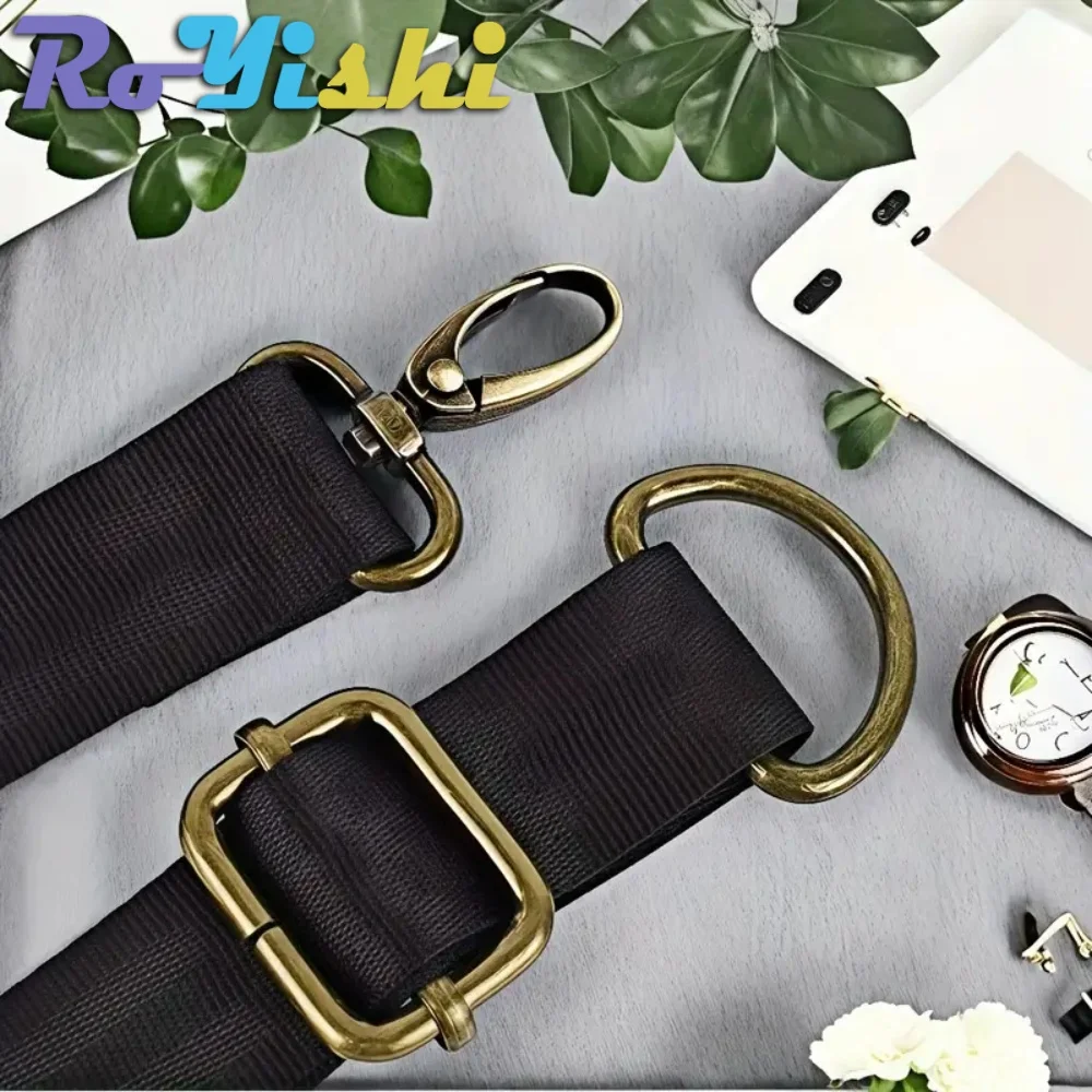 15 unids/set RoYishi juego de hebilla de cinturón de Metal de colores mezclados, hebilla de anillo en D, hebilla de ajuste deslizante Rectangular, hebilla de gancho giratorio - imagen 2