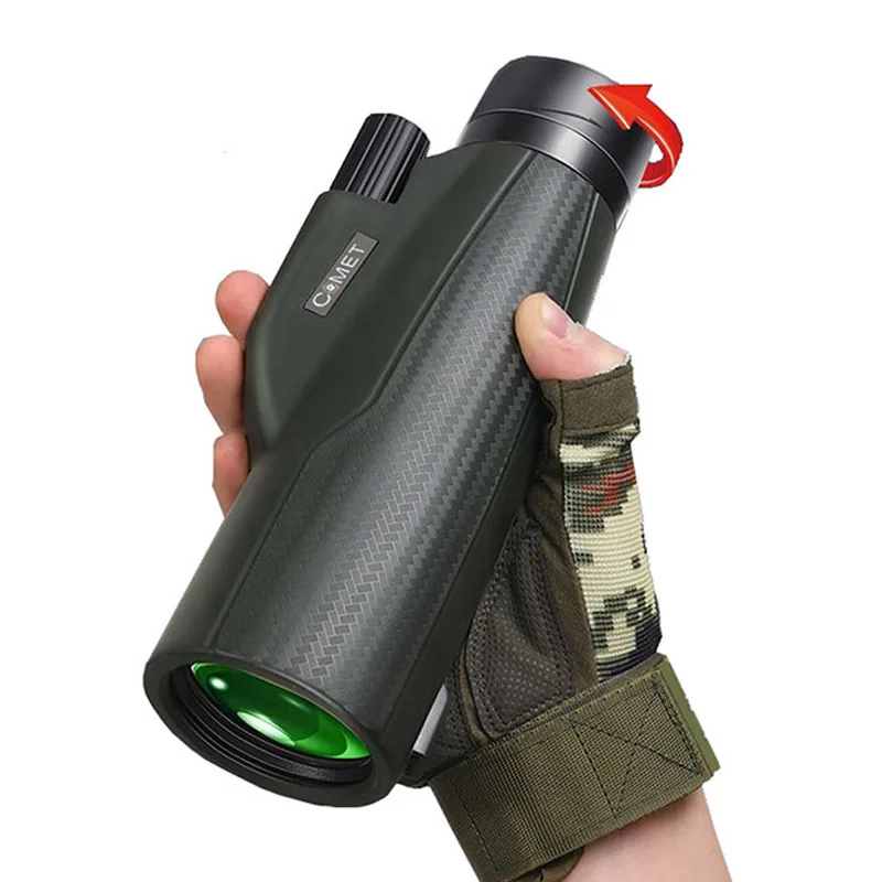 COMET 10X50 BAK4 monoculares de prisma de alta potencia HD telescopio de mano compacto impermeable para observación de aves eventos deportivos Camping