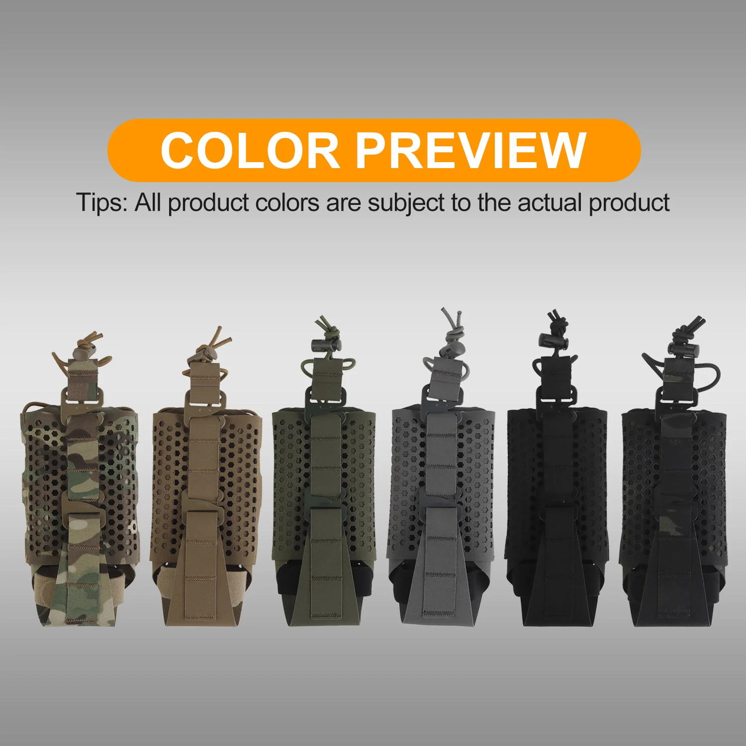 Chaleco Universal de malla con cinturón, bolsa de Radio MOLLE ajustable para acampar al aire libre y senderismo, bolsa táctica con soporte para Walkie Talkie - imagen 5