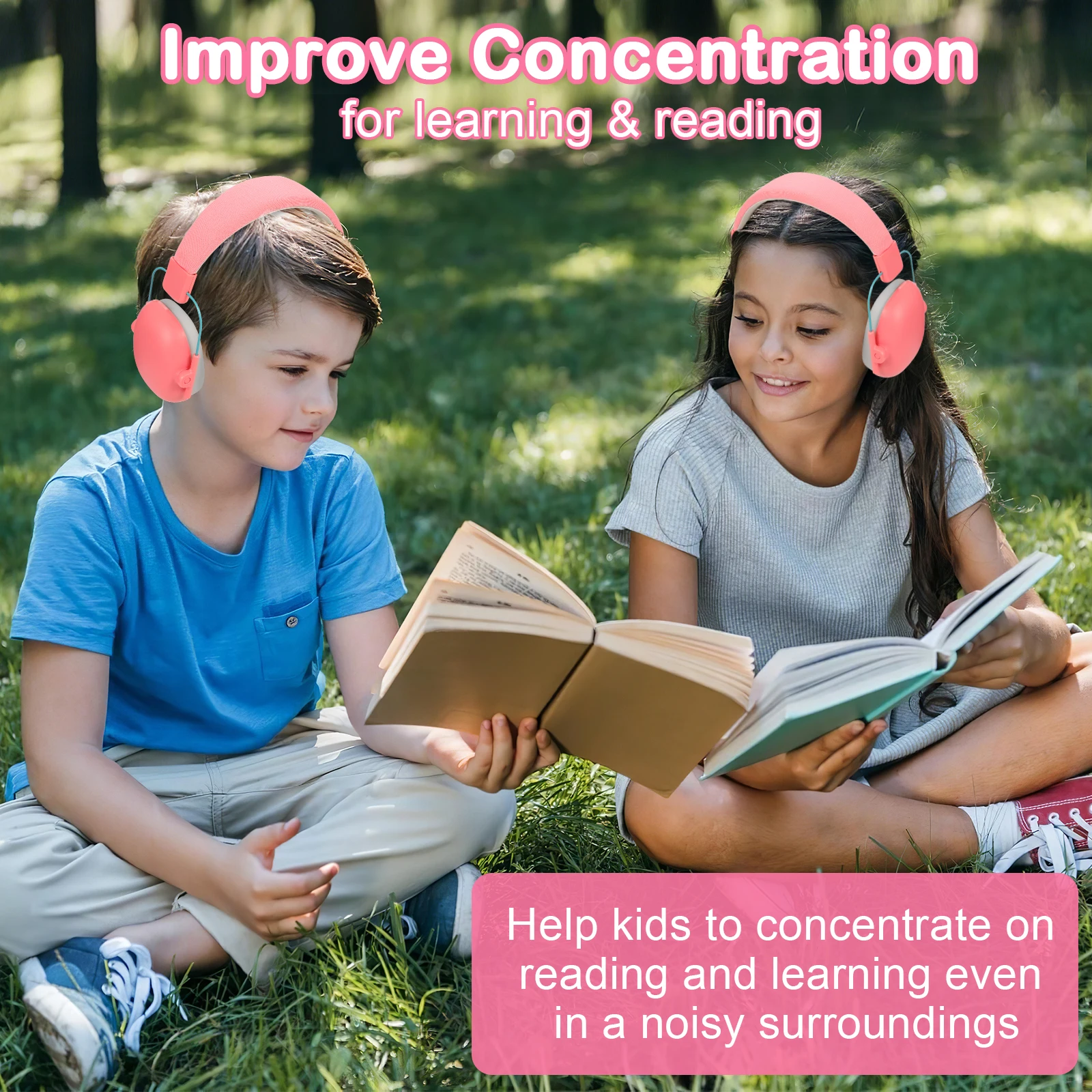 YHKEMA-Auriculares con cancelación de ruido para niños, audífonos de seguridad con reducción de ruido para autismo, ayuda sensorial y de concentración, SNR 27dB - imagen 5