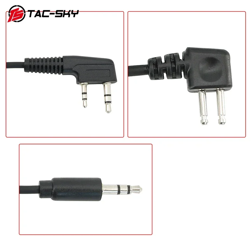 TS TAC-SKY COMTA XPI auriculares tácticos con cancelación de ruido micrófono PTT adaptador de 2 pines + 3,5mm para Walkie Talkies Baofei - imagen 4