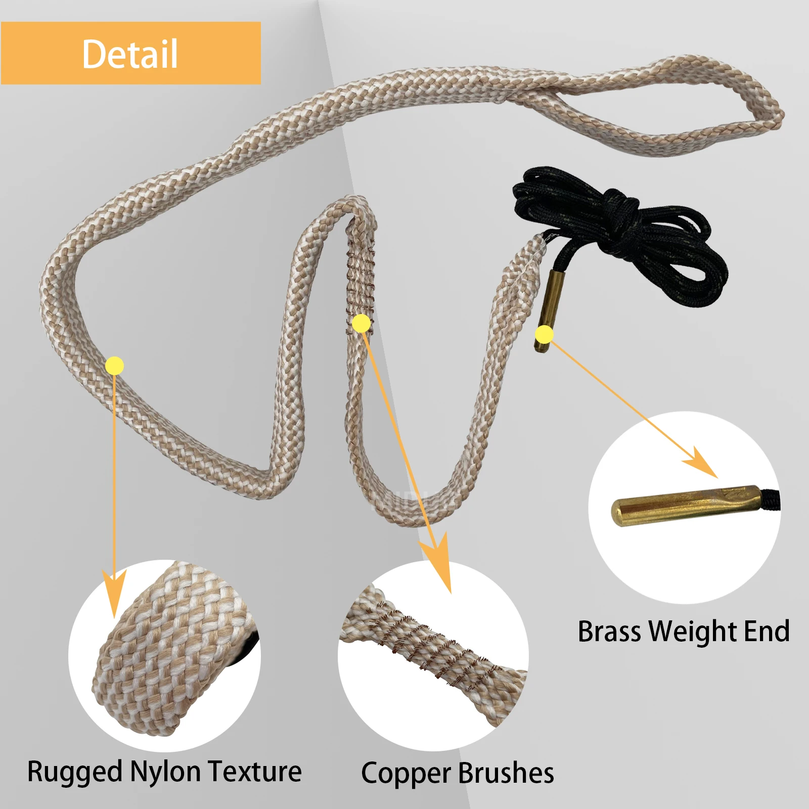 MIDUG.32 Cal & 8mm limpiador de agujeros de pistola Kit de limpieza de pistola de serpiente cepillo Brarrel cuerda para escopeta pistola de mano Rifle pistola de transporte - imagen 3