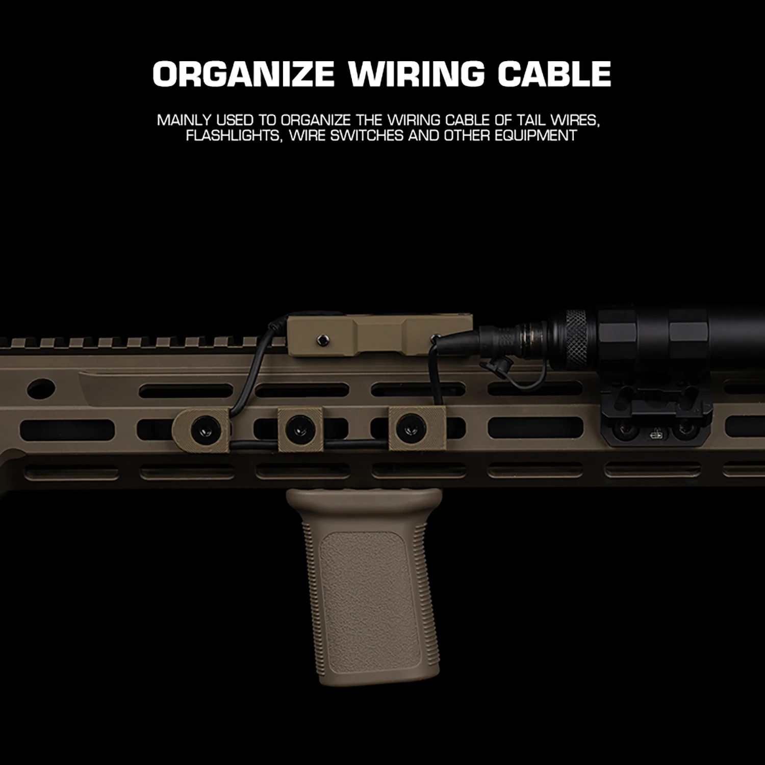 3 unids/set linterna luz láser Mlok sistema de guía de alambre abrazadera de Cable gestión de Clip accesorios fijos - imagen 4