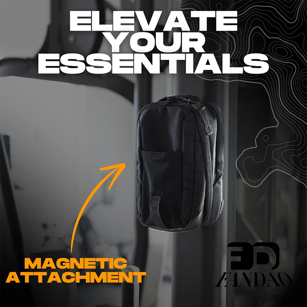 Bolsa cruzada de gimnasio magnética, bolsa de pecho con eslinga para viajes, deportes, mantiene tus artículos fuera del suelo de gimnasio sucio con accesorio magnético