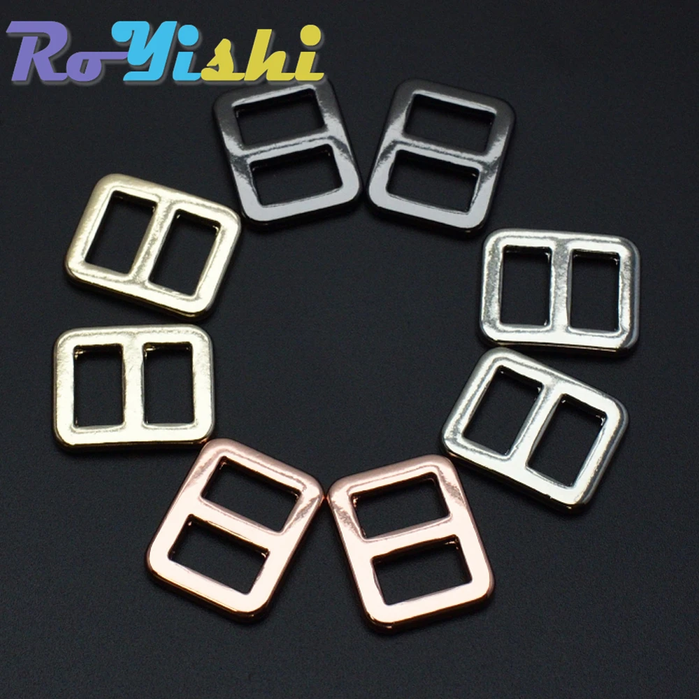 10 unids/pack 3/8 "mezcla de Metal colores curva tri-glide deslizador hebilla ajustable para bolsos correas 10mm - imagen 3