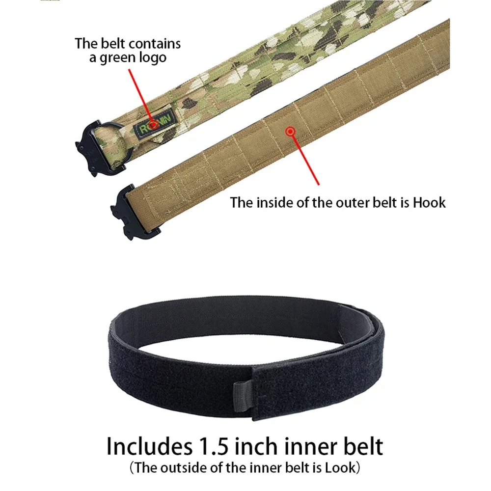 Ronin Stil cinturón táctico MOLLE de doble capa para aire libre - imagen 3