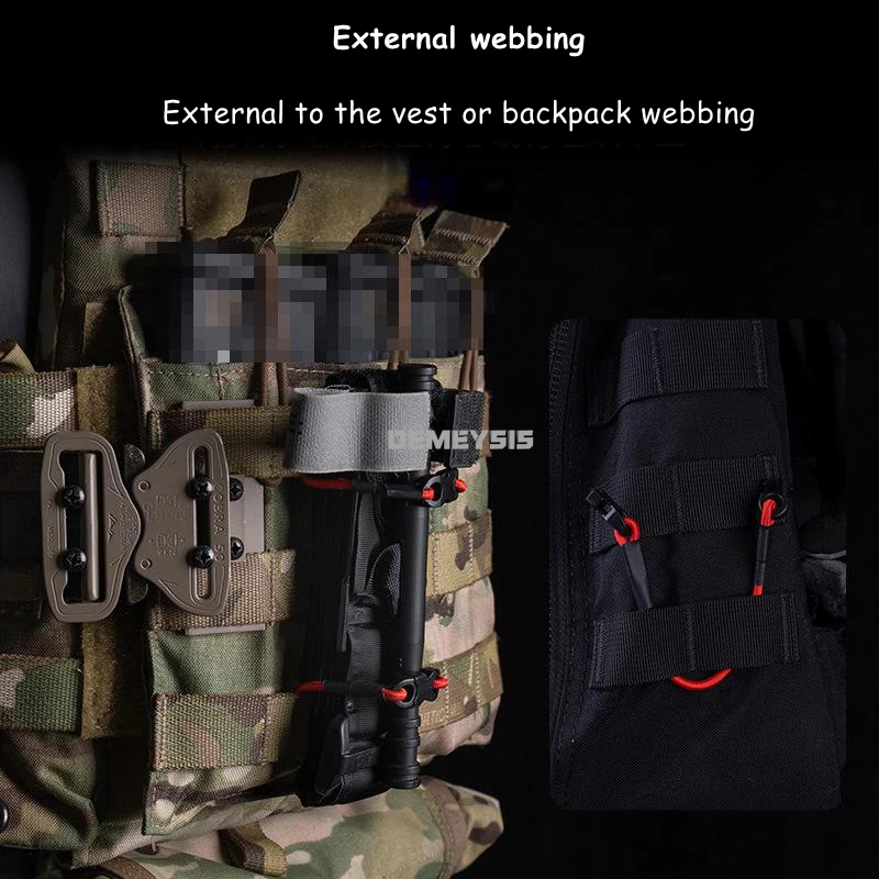 Cuerda de fijación multiusos táctica para caza al aire libre, herramienta para acampar, guantes, hebilla de Clip, herramientas de caza, cordón elástico para organizar, 3 uds. - imagen 5