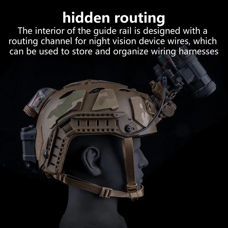 Rieles para casco de arco de corte alto para acampar, adaptan a a auriculares, linternas, respiradores y otros accesorios para casco Airsoft RÁPIDO - imagen 5