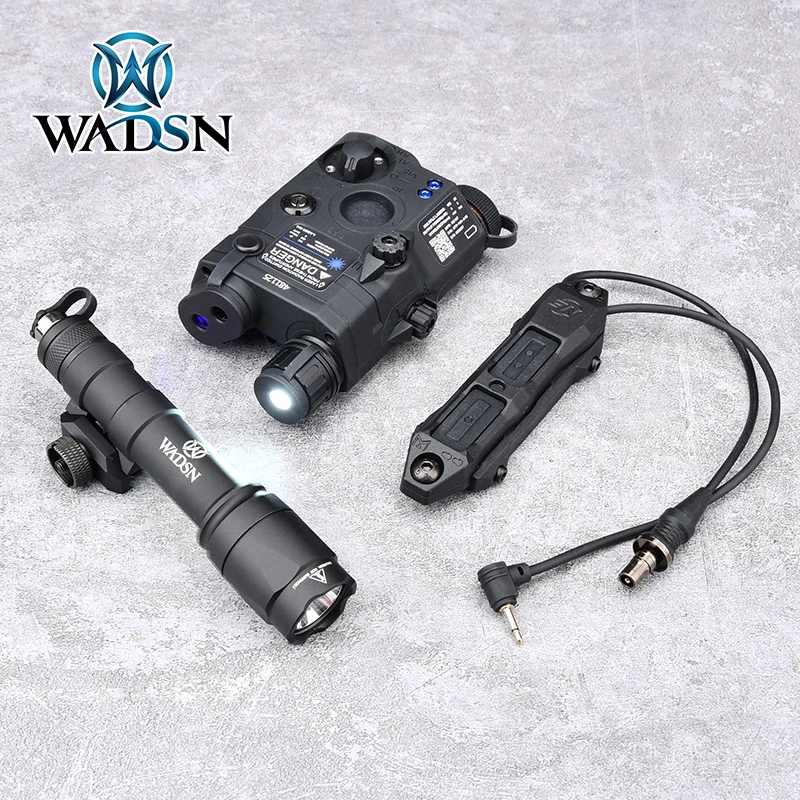 WADSA-linterna táctica Airsoft M600C + interruptor de presión láser IR rojo/verde/azul, 20mm, riel SF M600 - imagen 3