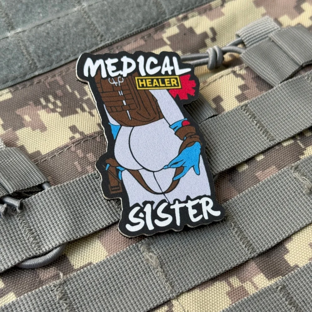 Parche "enfermera", insignia de moral táctica, emblema personalizado del ejército militar, pegatina para mochila, parches de gancho y bucle impresos para ropa - imagen 5