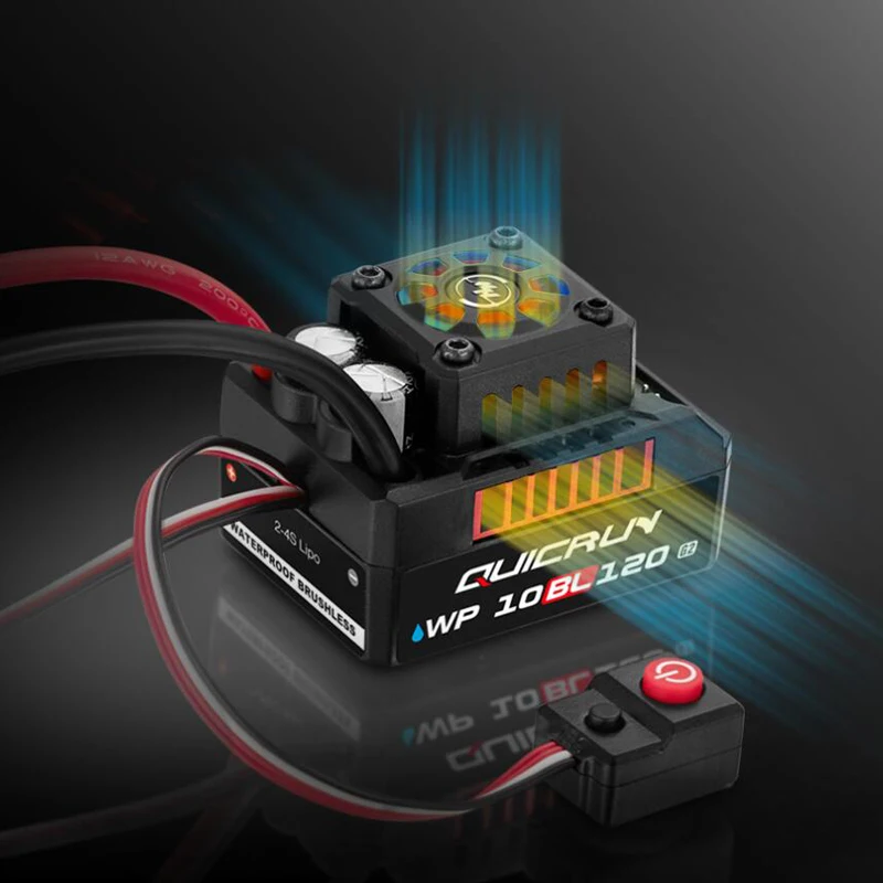 HOT Hobbywing QUIRUN WP 10BL120 G2 120A IP67 Waterproof Brushless Speed ​​Controller ESC For Car Toys 1/10 1/12 RC - imagen 3