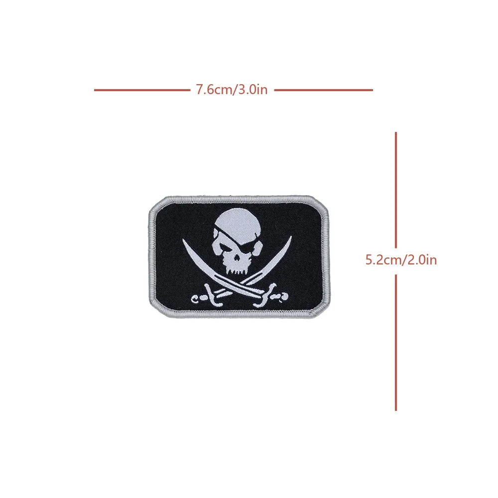 Parche táctico divertido con bandera pirata de calavera, cita moral, Velcros, insignia militar, gancho, pegatina de sujeción para mochila, pantalones vaqueros DIY - imagen 5