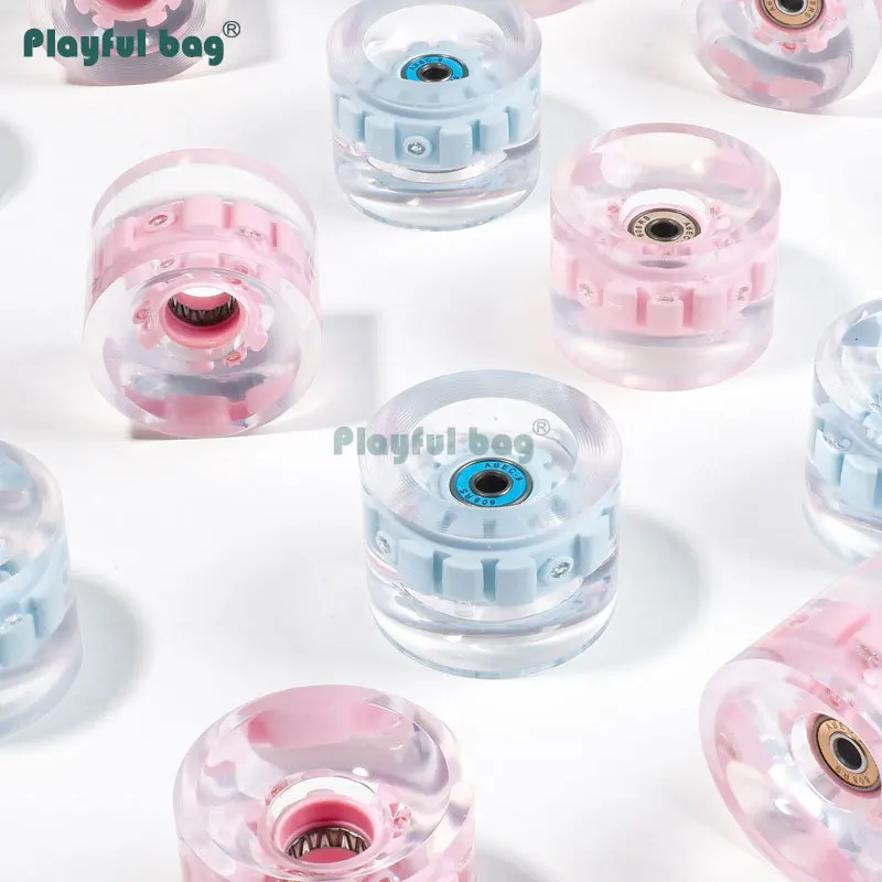 Ruedas para Longboard de 70x51mm, 6 LED, rueda intermitente de PU 78A 608RS, rodamientos, accesorio deportivo para patinaje, doble balancín, tabla de peces pequeña AMB150 - imagen 3