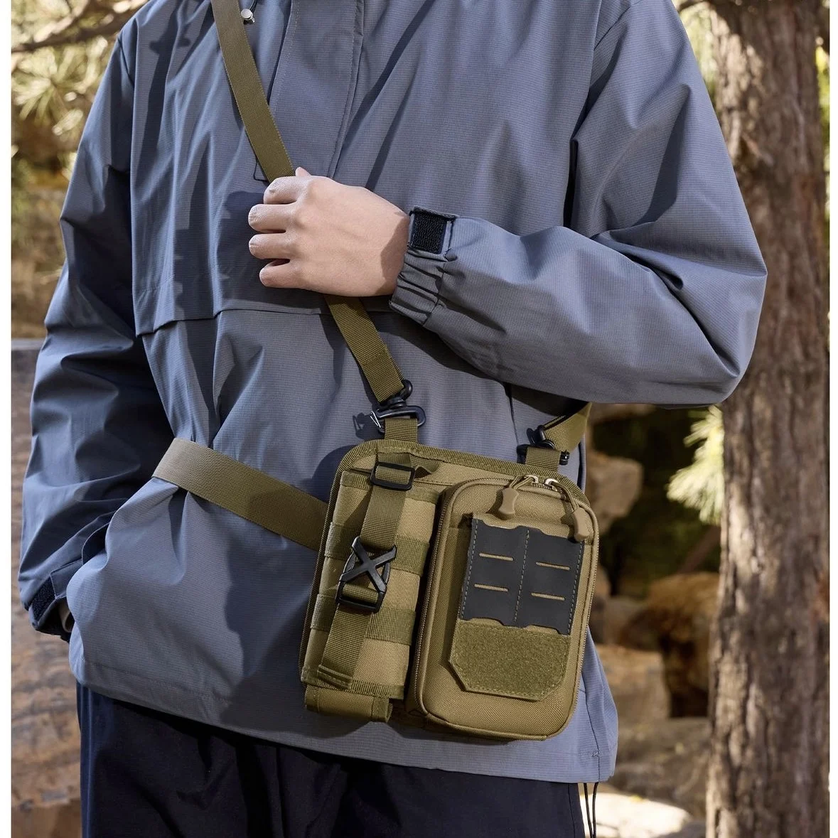 Nueva bolsa táctica multifuncional para senderismo, bolsa para acampar y andar en bicicleta al aire libre, bolsa de senderismo de almacenamiento en capas de gran capacidad - imagen 2