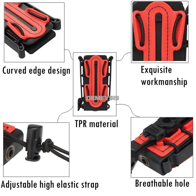 Porta cargadores táctico MOLLE con clip para rifle, carcasa softshell - imagen 5