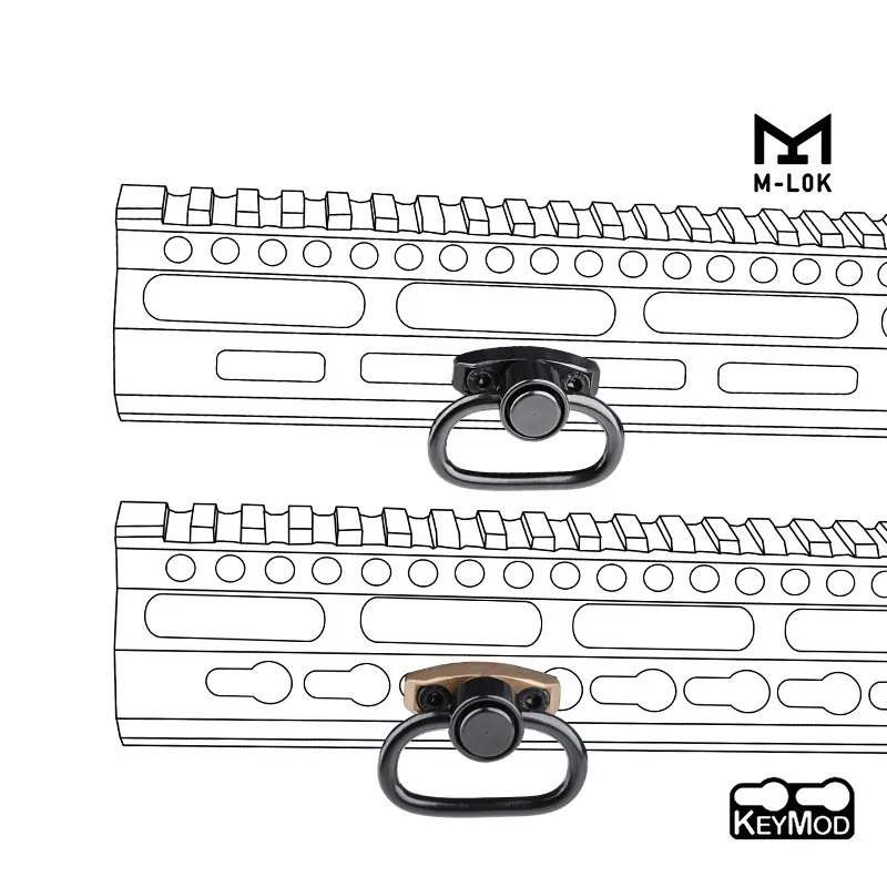WADSN, adaptador de eslinga de Metal táctico QD, M-LOK de montaje en Riel, correa de hebilla, correa de lazo, correa de acero, botón de montaje en riel - imagen 5