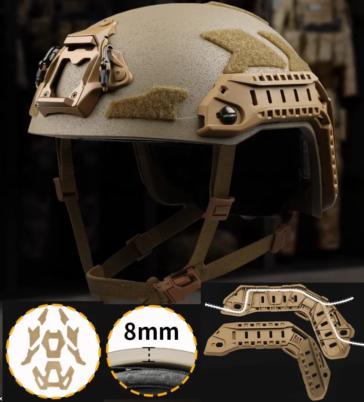 전술용 에어소프트 FAST SF 차세대 헬멧 신형 후크 루프 패스너 와이어 채널 버전 레일 방폭 헬멧 - imagen 2