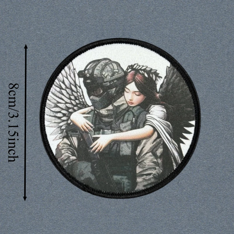 Parche con estampado de soldado de Ángel, chaleco táctico con gancho y bucle, insignia de moral, mochila, pegatinas decorativas, parches para brazalete para ropa - imagen 3
