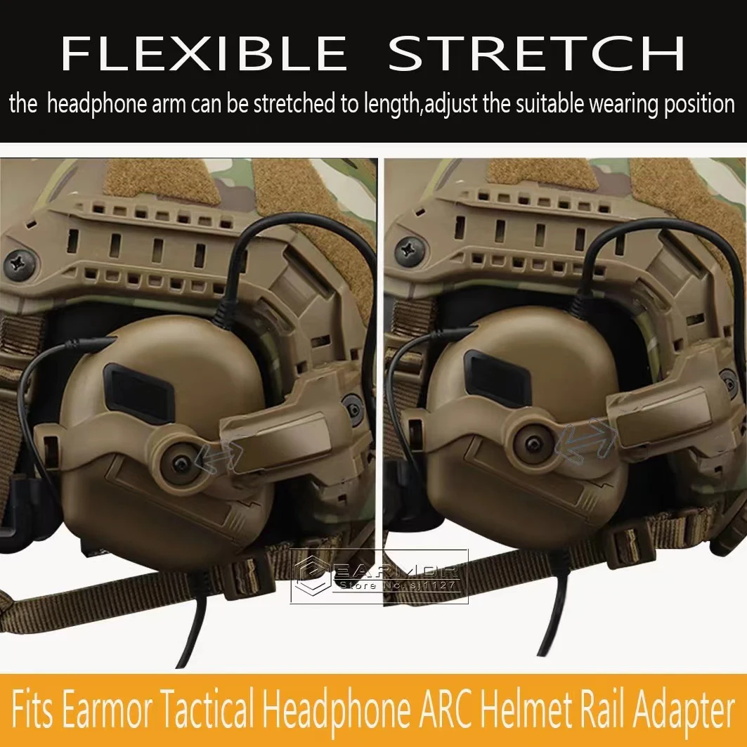 Adaptador de montaje para auriculares para casco ARC Wendy, accesorio para auriculares, se adapta a a auriculares Earmor, adaptador de riel para casco ARC - imagen 3