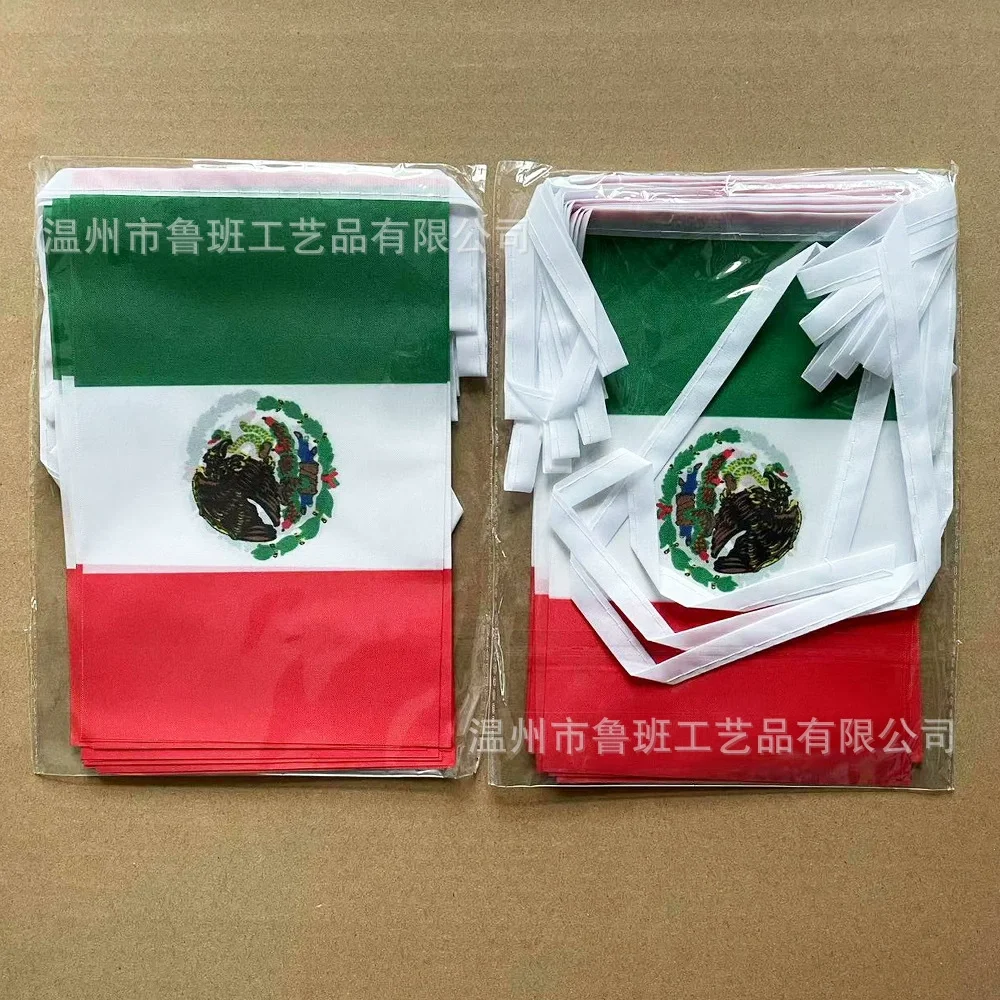 Banderines SKY FLAG de México, 14x21cm, 20 unidades por paquete, banderas de cuerda de México, banderín, pancarta, Festival, fiesta, vacaciones para decoración - imagen 4