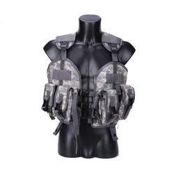 Chaleco táctico MOLLE Airsoft camuflaje portahidratación