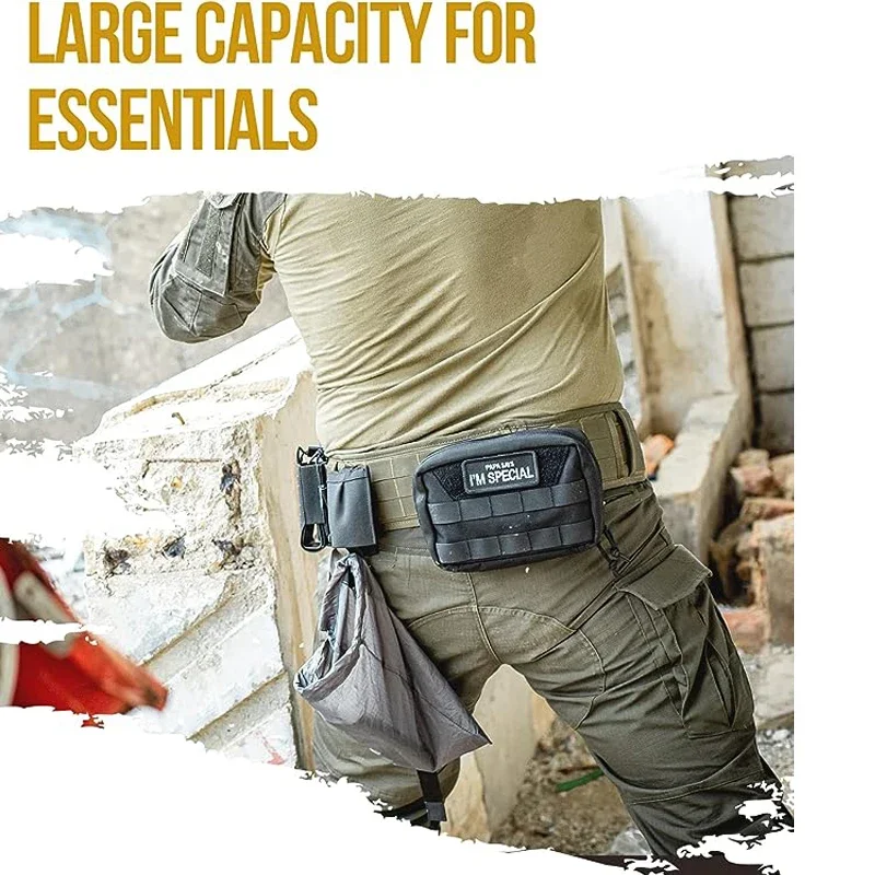 Bolsa de descarga ONETIGRIS, bolsa de basura MOLLE montada en cinturón táctico, bolsa de revista plegable enrollable, riñonera de liberación rápida - imagen 3